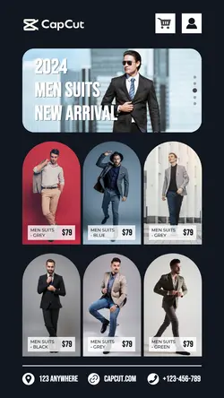 7 Multi-product Image Men's Clothes New Product Men's Suits With Dark Elegant Theme