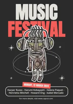 Non-marketing Music Festival Black Minimalist