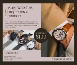 Watches Promotion Beige Facebook Post