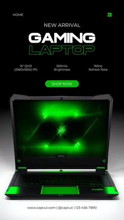 Electronic Gaming Laptop Product Display