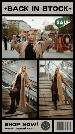 Fashion Back in Stock Coats Instagram Story