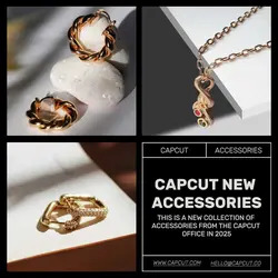 Black Gold Minimalist Accessories Gold Jewelry Product Display Instagram Post