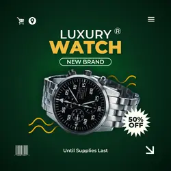 E-commerce Electronic Watch Hero Image Green