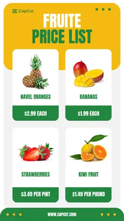 Fruit Pricelist Instagram Story