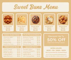 sweet buns menu facebook post