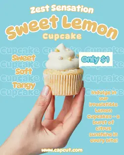 Food Lemon Cupcake Promotion Instagram Portrait