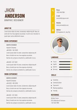 Business Graphic Designer Resume Minimalist