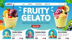Food Fruity Gelato Promo Page