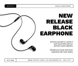 White Minimalist Electronic New Release Facebook Post