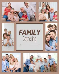 Non-marketing photo collage brown family gathering
