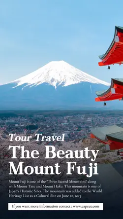 Tour Travel The Beauty Mount Fuji Product Display Instagram Story Minimalist