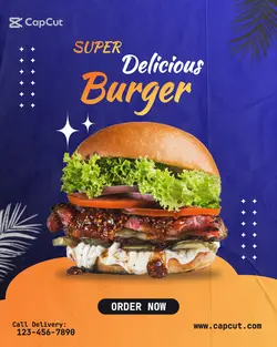 Food Super Burger Instagram Post 
