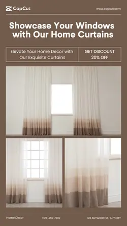 curtains home decor promotion instagram stories