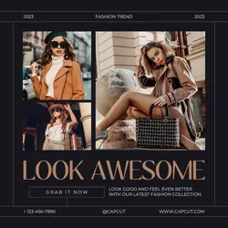 Dark Brown Minimalist Beauty Fashion Collection Instagram Post