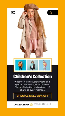 4 Multi-product Image + Children's Clothes Promotion UI Style