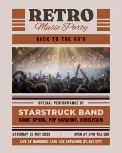 Retro Music Party for instagram post