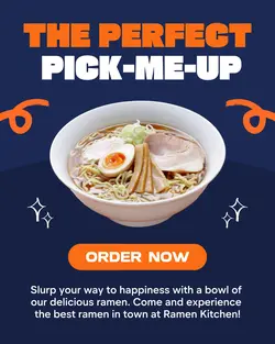 Navy and Orange Ramen Promotion Instagram Post