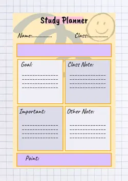 Non-marketing planner & schedule study simple