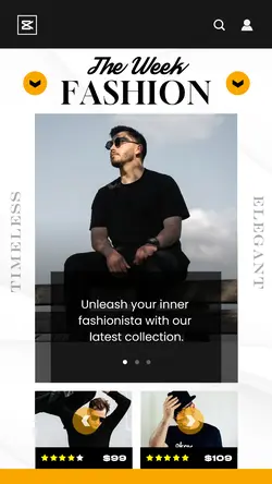 Fashion Showcase Instagram Story - App Interface - Black Yellow
