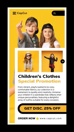 3 Multi-product Image + Children's Clothes Promotion UI Style