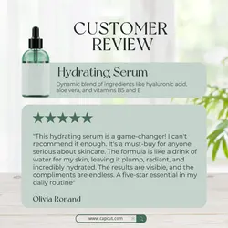 Beauty and Personal Care Serum Testimonial Review Instagram Post