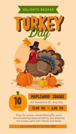 Thanksgiving Festival Orange Green Instagram Story