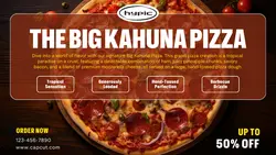 Food Big Pizza Promotion Twitter Post in Minimalist Style with a Touch of Red