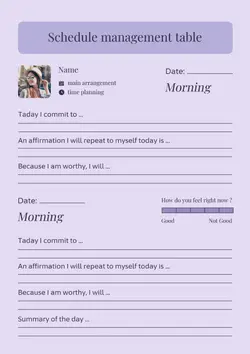 Education Schedule management table Branding