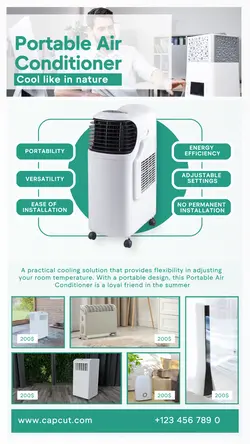 Minimalist electronic template design, Portable Air Conditioner for product promotion needs