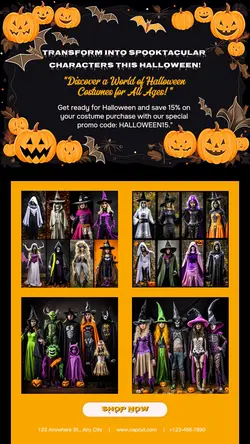 Halloween Costume Sale Product Display 