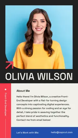 Black Modern About Me Instagram Story