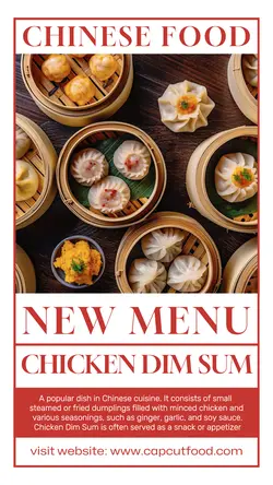 Chinese Food New Menu Instagram Story