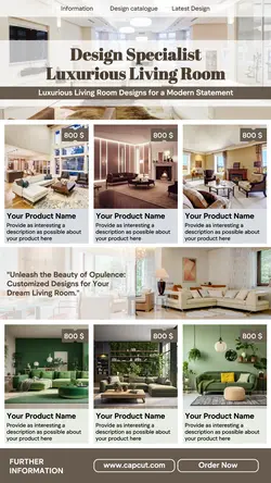 Business template design Specialist luxury living room design for Instagram Story