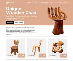 Unique Wooden Chair Product Display Facebook Post