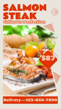 Food Salmon Steak Display Instagram Story