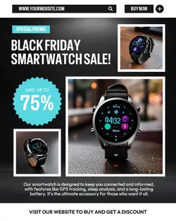 Black Friday Smartwatch Promo Instagram Portrait
