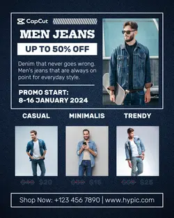 Fashion Jeans Men Promotion Instagram Post 