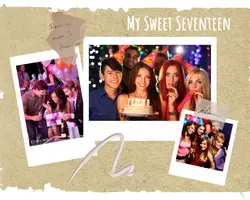 Non-marketing photo collage brown paper my sweet seventeen