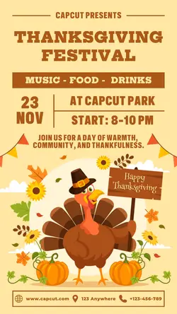 Thanksgiving Festival Poster Promotion IG Story