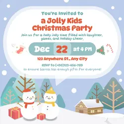 Christmas Kids Party Invitation Instagram Pos