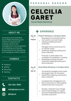 Non Marketing Resume Green Design