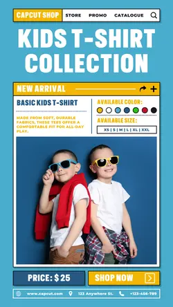 Fashion Kids Tshirt Product Display TikTok Post