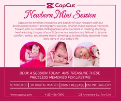 NEWBORN MINI SESSION DISPLAY PROMOTION FB POST