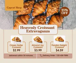 Food Croissant Menu Promotion Facebook Post