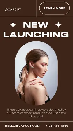 Beauty Jewerly Earring Product Display Instagram Story