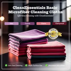 E-commerce Household CleanEssentials Basic Microfiber Cleaning Cloths Product Callout