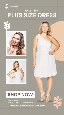 Plus Size Dress Fashion Instagram Story Post