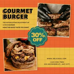  Foods & Beverage Hamburger Discount Retro