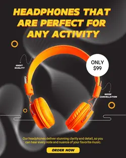 Yellow Headphones Promotion Instagram Post