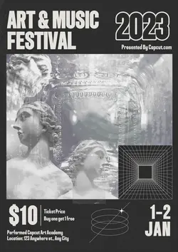 Non-marketing Art and Music Festival Black Minimalist